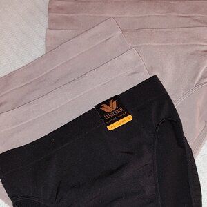 WACOAL 6 B-SMOOTH PANTIES 1 PR NWT BLACK 5 PR SATELLITE (GRAY/TAUPE) SMALL SZ 5